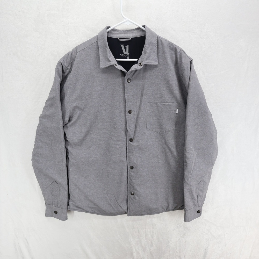 Vuori Mens XL Grey Performance Snap Front Atlas Jacket V522 Insulated